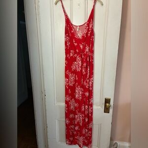 Floral Red Maxi Dress